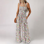 🏖️Summer Hot Sale 50% OFF🌼🎨Women’s Casual Print Sleeveless Overalls Jumpsuits