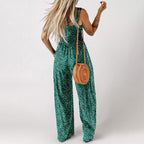 🏖️Summer Hot Sale 50% OFF🌼🎨Women’s Casual Print Sleeveless Overalls Jumpsuits