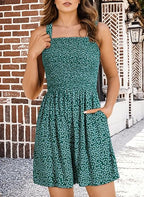 ⏰Hot Sale - 50% Off💃 Floral Print Sleeveless Shorts Jumpsuit with Pockets