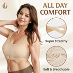 🎁🔥Last day sale 50% OFF⏳👍✨Cross Back Front Closure Wireless Posture Support Bra– All-Day Comfort, Breathable & Summer-Ready 💕
