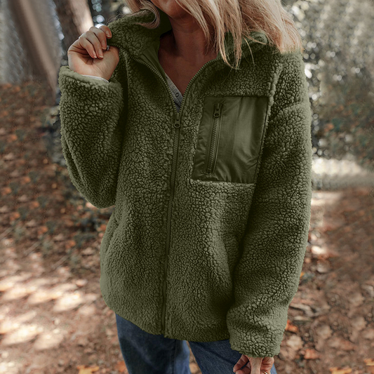 🎉⏳Limited-Time Offer!🌹Women’s Warm Zip-Up Coat with Chest Pocket 🧥