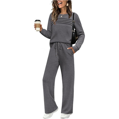 🔥LAST DAY SALE 70% OFF👍✨Women's 2026 UK Casual Crew Neck Top & Drawstring Pants Set