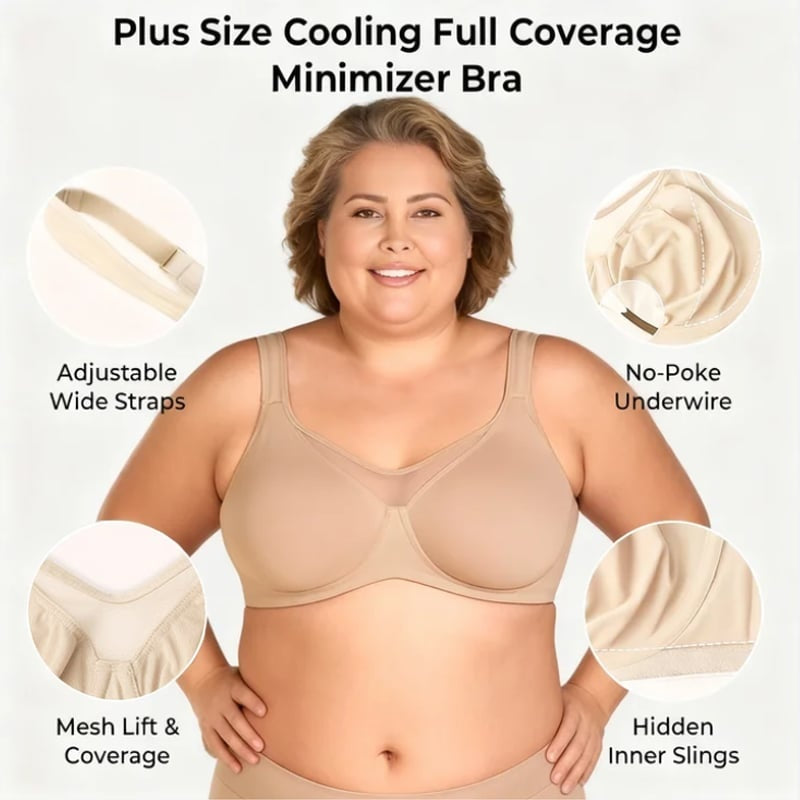 🏆 Last Day Special Price £9.99💐Women's Elegant Sheer Full Coverage Plus Size Bra