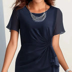 🔥LAST DAY SALE 50% OFF!!💃Elegant Fashion Solid Color Dress