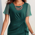 🔥LAST DAY SALE 50% OFF!!💃Elegant Fashion Solid Color Dress