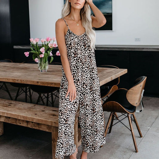 💃Hot Summer Sale 50% off ☀️Women's Fashion Spaghetti Strap Printed Jumpsuit
