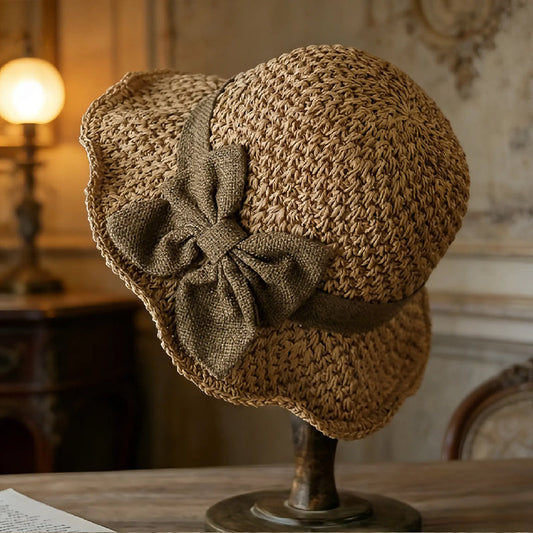 🧢 50% OFF NOW! 🌞 Elegant Woven Straw Sun Hat with Bow – Breathable, Foldable & Perfect for Beach & Travel 👒
