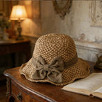 🧢 50% OFF NOW! 🌞 Elegant Woven Straw Sun Hat with Bow – Breathable, Foldable & Perfect for Beach & Travel 👒