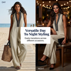 🌊Summer Hot Sale-60% Off!!🌿Women's Sleeveless V-Neck Wide-Leg Jumpsuit