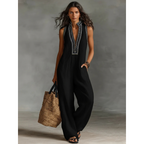 🌊Summer Hot Sale-60% Off!!🌿Women's Sleeveless V-Neck Wide-Leg Jumpsuit