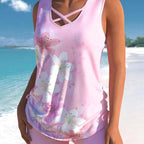 🏖️SUMMER HOT SALE 50% OFF with FREE GIFT🎁💞50K+ SOLD!💥Women's Printed Two-Piece Tankini Swimsuit