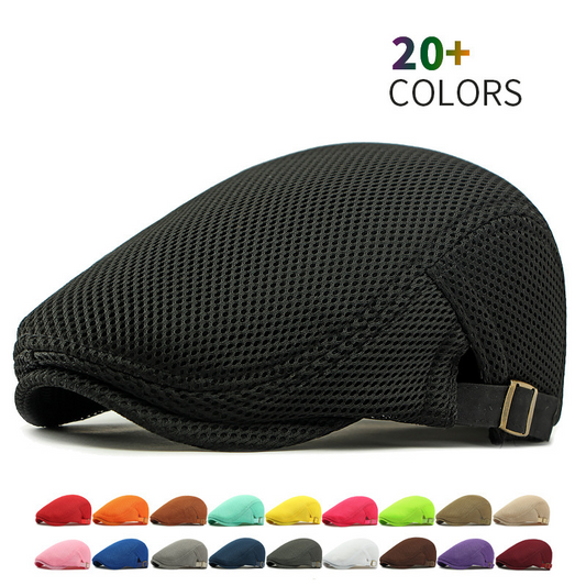 🧢LAST DAY SALE: ￡7.99!!🌞 Breathable Flat Cap with Adjustable Strap – Mesh Fabric, Classic Ivy Style🌿