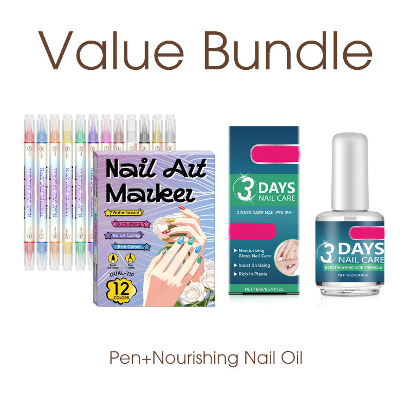 🥳2026 HOT SALE🥳💞50K+ SOLD!✨🎨 50% OFF! Dual-Tip Nail Art Marker Pen SetQuick‑dry, no UV lamp. Fine & brush tips. Easy DIY at home.💅🖌️