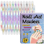 🥳2026 HOT SALE🥳💞50K+ SOLD!✨🎨 50% OFF! Dual-Tip Nail Art Marker Pen SetQuick‑dry, no UV lamp. Fine & brush tips. Easy DIY at home.💅🖌️