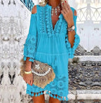 🏖️Summer Hot Sale 60% OFF🏝️👗Women's Loose Cotton Linen Embroidered Dress🌸