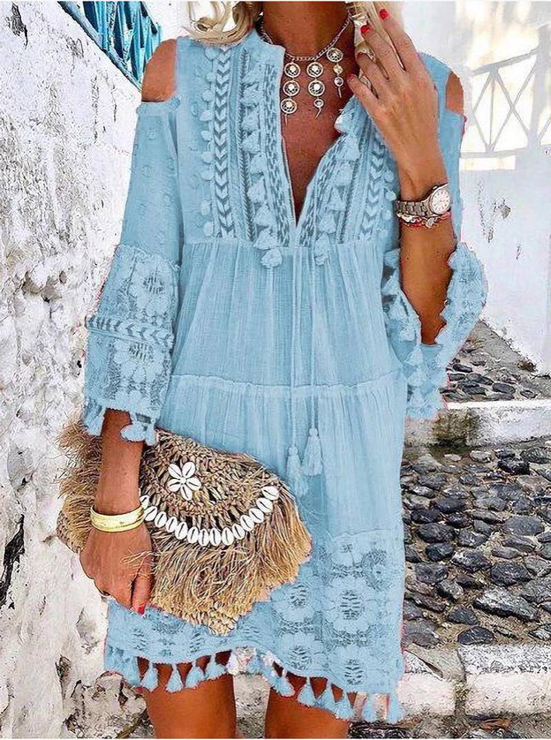 🏖️Summer Hot Sale 60% OFF🏝️👗Women's Loose Cotton Linen Embroidered Dress🌸