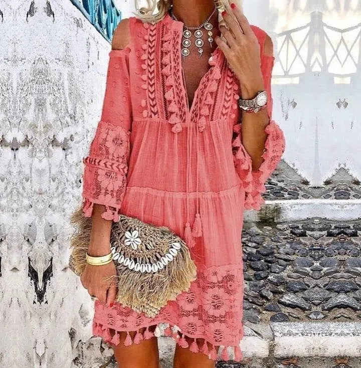 🏖️Summer Hot Sale 60% OFF🏝️👗Women's Loose Cotton Linen Embroidered Dress🌸