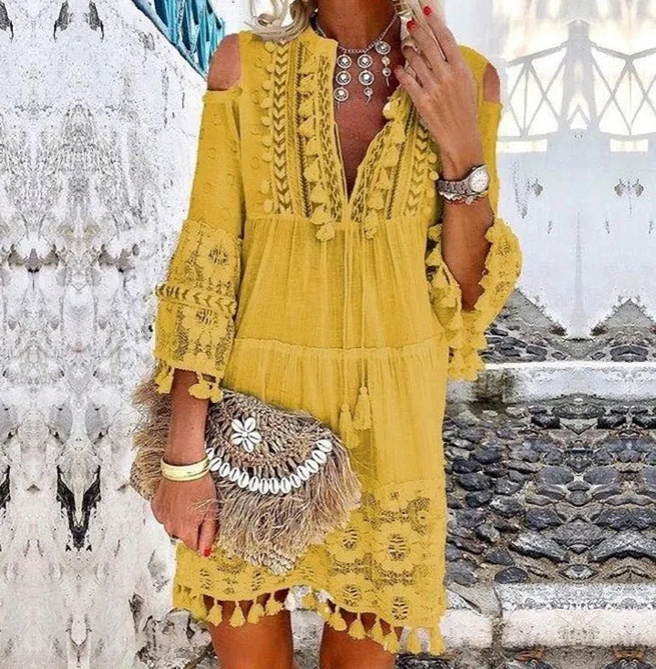 🏖️Summer Hot Sale 60% OFF🏝️👗Women's Loose Cotton Linen Embroidered Dress🌸