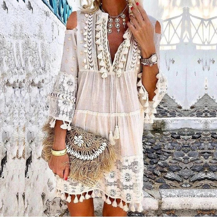 🏖️Summer Hot Sale 60% OFF🏝️👗Women's Loose Cotton Linen Embroidered Dress🌸