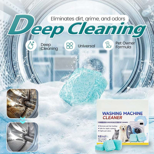🥳2026 HOT SALE🥳💞50K+ SOLD!🛡️🌸 50% OFF! Washing Machine Cleaner – 12 tablets, deep cleans inner tank & pet hair. Removes odours. No mess, just drop & run. 🧼✨