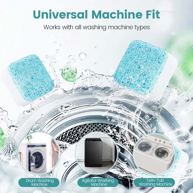 🥳2026 HOT SALE🥳💞50K+ SOLD!🛡️🌸 50% OFF! Washing Machine Cleaner – 12 tablets, deep cleans inner tank & pet hair. Removes odours. No mess, just drop & run. 🧼✨