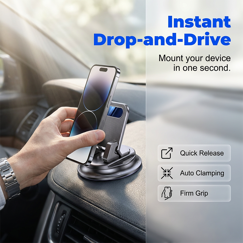 🚗💥LAST DAY SPECIAL PRICE!-￡7.99!!📱Rotating Dashboard Car Phone Holder–Hands-Free Phone Mount 🛡️