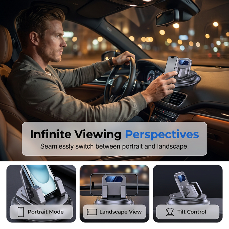 🚗💥LAST DAY SPECIAL PRICE!-￡7.99!!📱Rotating Dashboard Car Phone Holder–Hands-Free Phone Mount 🛡️