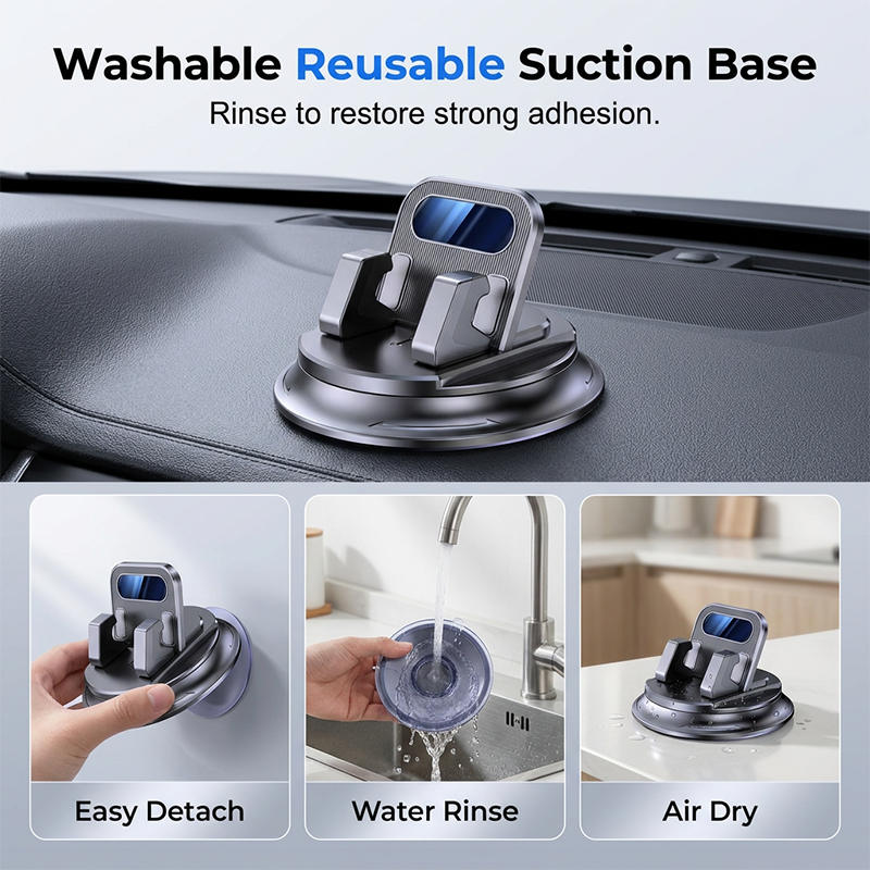 🚗💥LAST DAY SPECIAL PRICE!-￡7.99!!📱Rotating Dashboard Car Phone Holder–Hands-Free Phone Mount 🛡️