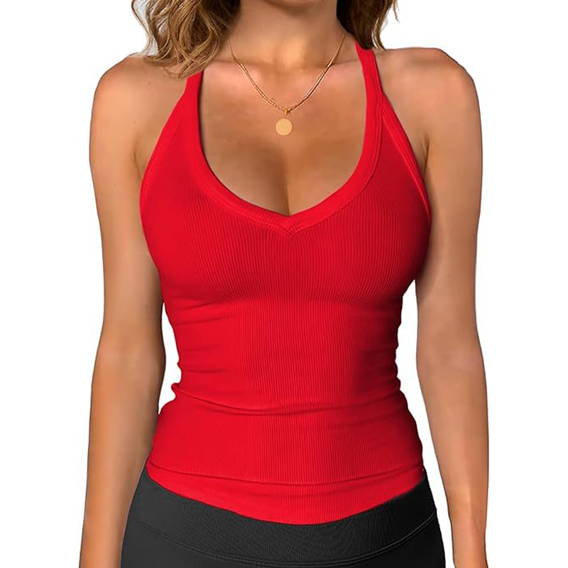 🏖️Summer Hot Sale - ONLY ￡9.99!!⚡50K+ SOLD!🌞Women's Ribbed V-Neck Tank Top
