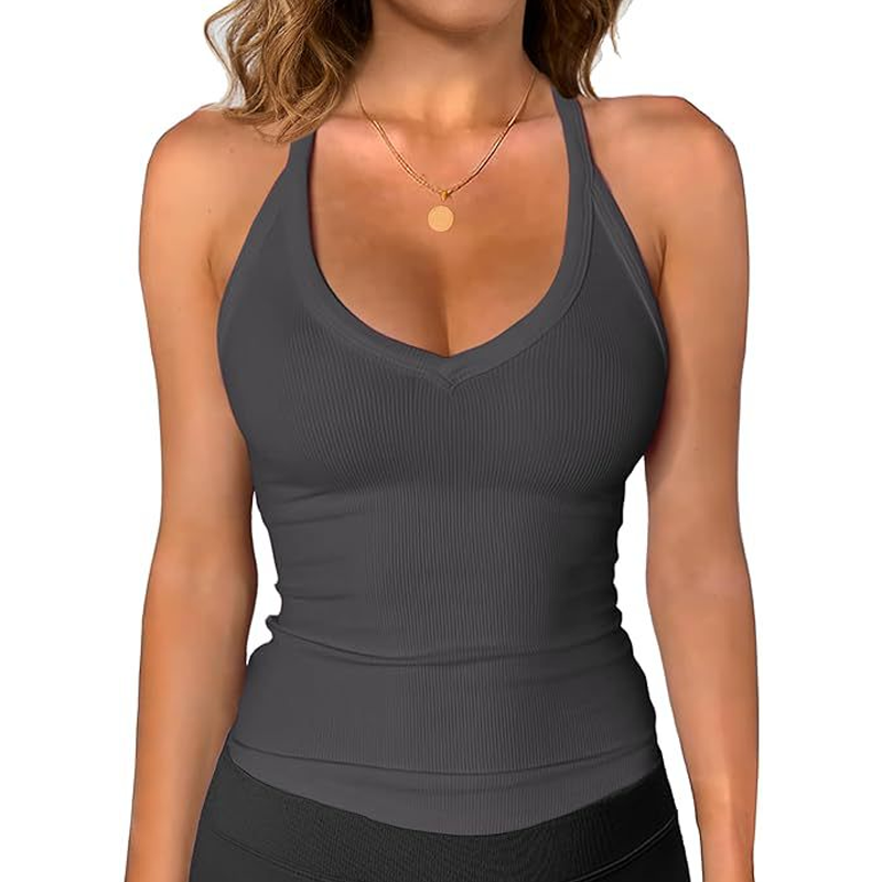 🏖️Summer Hot Sale - ONLY ￡9.99!!⚡50K+ SOLD!🌞Women's Ribbed V-Neck Tank Top