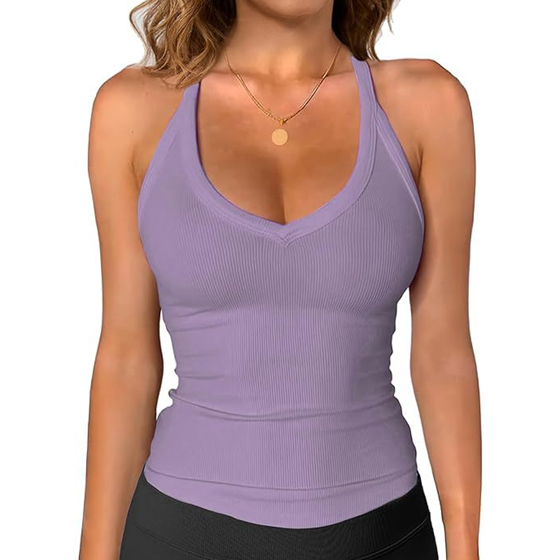 🏖️Summer Hot Sale - ONLY ￡9.99!!⚡50K+ SOLD!🌞Women's Ribbed V-Neck Tank Top