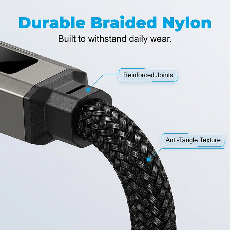 🎁💥LAST DAY SPECIAL PRICE!-￡7.99!!🔌4-in-1 Charging Cable with Digital Display & Keychain – Fast-Charging, Kink-Resistant & Compact