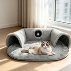 🐱 50% OFF NOW! 🛏️ Plush 2-in-1 Cat Tunnel Bed – Collapsible, scratch-resistant & cozy – combines hideaway tunnel with soft sleeping pad – perfect for play, rest & pouncing 🐾