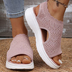 👡50% OFF NOW ! 💐 Women's Breathable Knit Platform Sandals – Air-permeable knit upper, cushioned sole & lightweight comfy summer footwear ✨