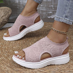 👡50% OFF NOW ! 💐 Women's Breathable Knit Platform Sandals – Air-permeable knit upper, cushioned sole & lightweight comfy summer footwear ✨