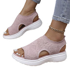 👡50% OFF NOW ! 💐 Women's Breathable Knit Platform Sandals – Air-permeable knit upper, cushioned sole & lightweight comfy summer footwear ✨