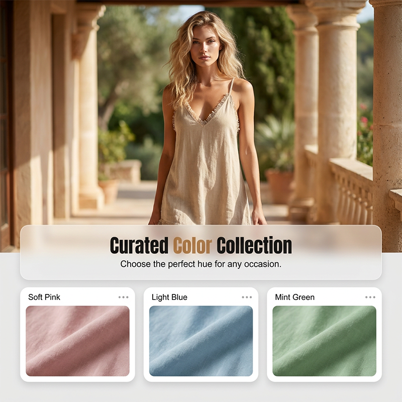 🌞Summer New Hot Selling 50% OFF🎁Frayed Edge V-Neck Mini Slip Dress