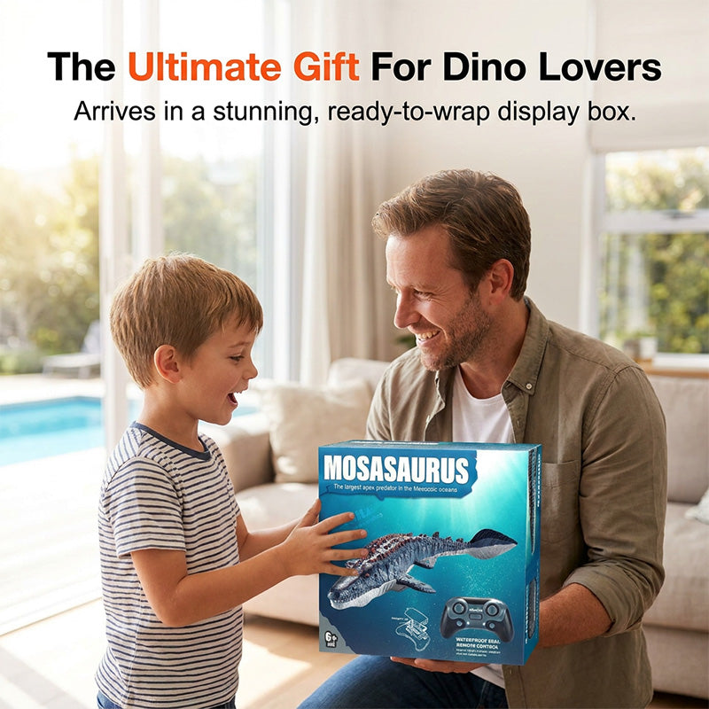 🌞Summer New Hot Selling 50% OFF🎁2.4G RC Mosasaurus Swimming Toy with Spray