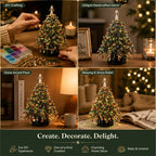 ⏳💥Final 3 hours-￡7.99!!  🔥 Elegant Beaded Mini Christmas Tree – Collector's Holiday Decor Set, Tabletop 🎄