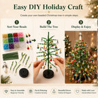⏳💥Final 3 hours-￡7.99!!  🔥 Elegant Beaded Mini Christmas Tree – Collector's Holiday Decor Set, Tabletop 🎄