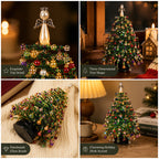 ⏳💥Final 3 hours-￡7.99!!  🔥 Elegant Beaded Mini Christmas Tree – Collector's Holiday Decor Set, Tabletop 🎄