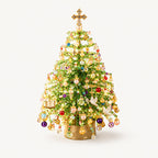⏳💥Final 3 hours-￡7.99!!  🔥 Elegant Beaded Mini Christmas Tree – Collector's Holiday Decor Set, Tabletop 🎄