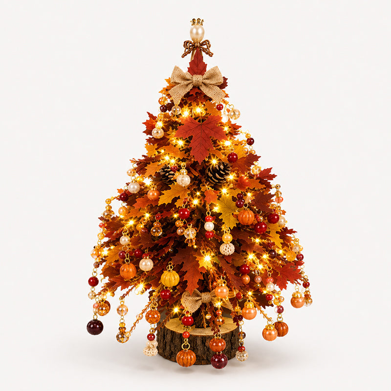 ⏳💥Final 3 hours-￡7.99!!  🔥 Elegant Beaded Mini Christmas Tree – Collector's Holiday Decor Set, Tabletop 🎄