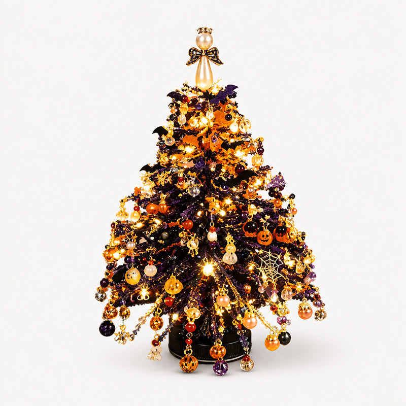 ⏳💥Final 3 hours-￡7.99!!  🔥 Elegant Beaded Mini Christmas Tree – Collector's Holiday Decor Set, Tabletop 🎄