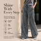 🛍️🔥HOT SALE 70% OFF!👖Women's Sequin Sparkle Elastic Waist Straight-Leg Pants