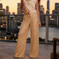 🛍️🔥HOT SALE 70% OFF!👖Women's Sequin Sparkle Elastic Waist Straight-Leg Pants