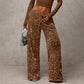 🛍️🔥HOT SALE 70% OFF!👖Women's Sequin Sparkle Elastic Waist Straight-Leg Pants