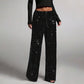 🛍️🔥HOT SALE 70% OFF!👖Women's Sequin Sparkle Elastic Waist Straight-Leg Pants