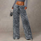 🛍️🔥HOT SALE 70% OFF!👖Women's Sequin Sparkle Elastic Waist Straight-Leg Pants