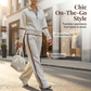 🥳🎉New Season Essentials!!🎉✨ Effortless Comfort | Women's Half-Zip Top & Wide-Leg Pants 2-Piece Set